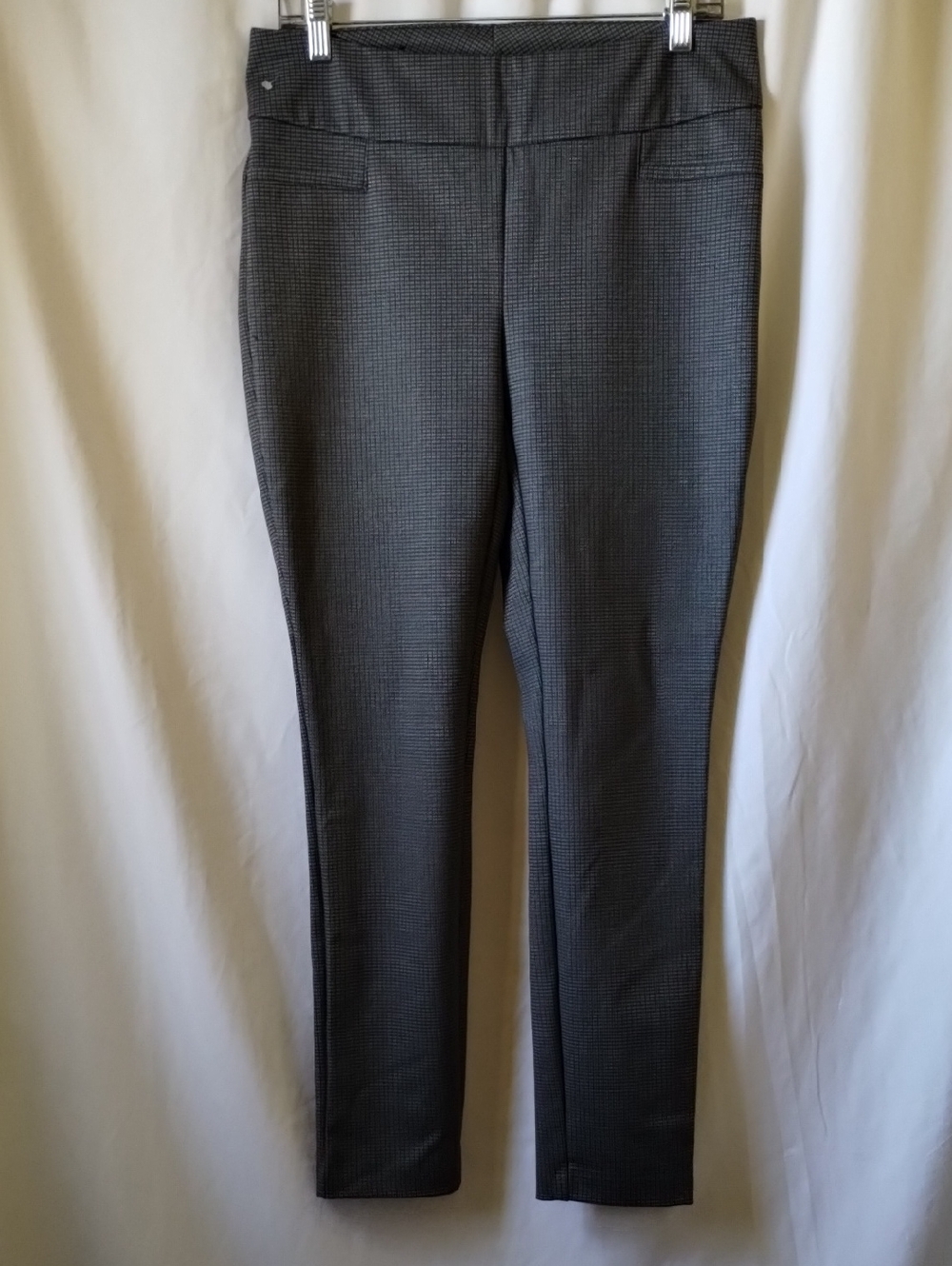 Classic Slim Straight Gray Check Dress Pants